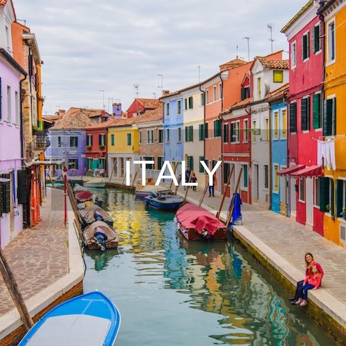 Colourful houses in Burano Venice