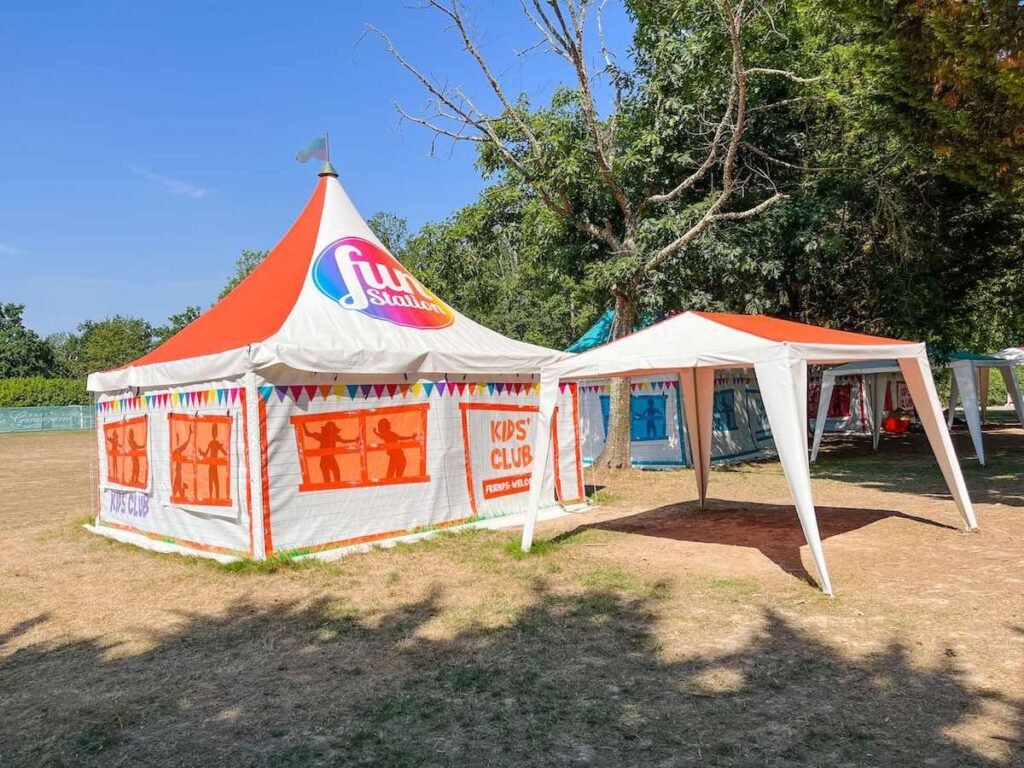 Kids club tent at Castel Camping La Garangeoire