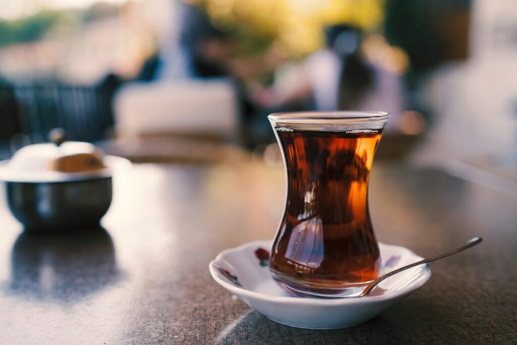 Moroccan tea in a glass