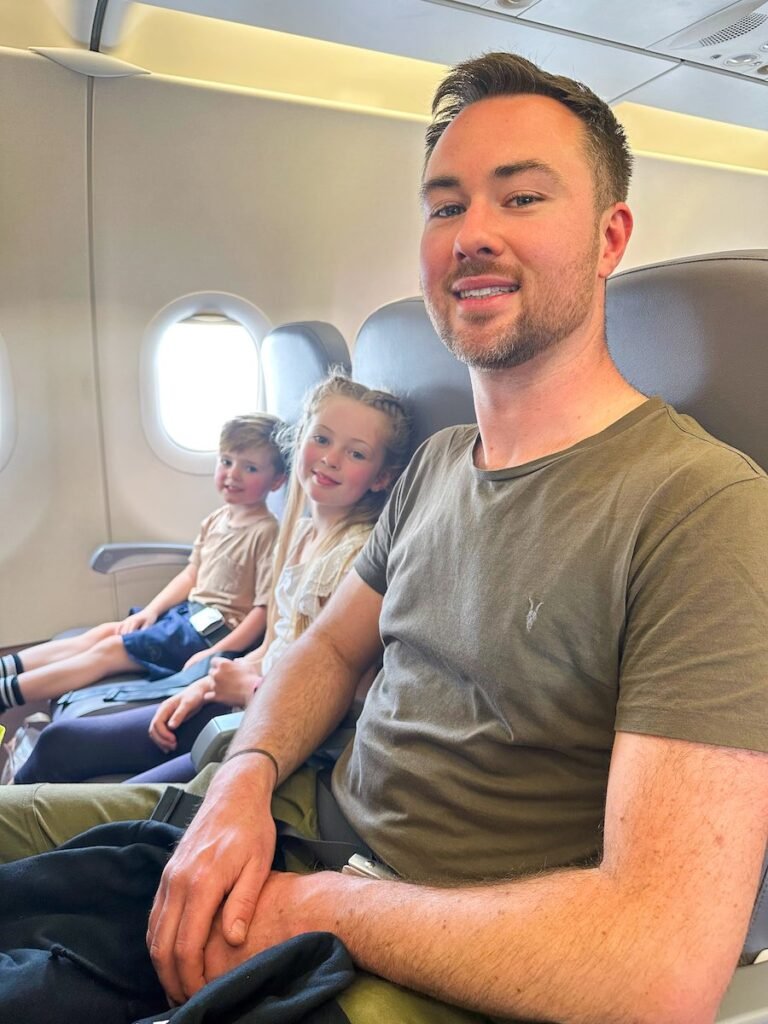 Children on an aeroplane